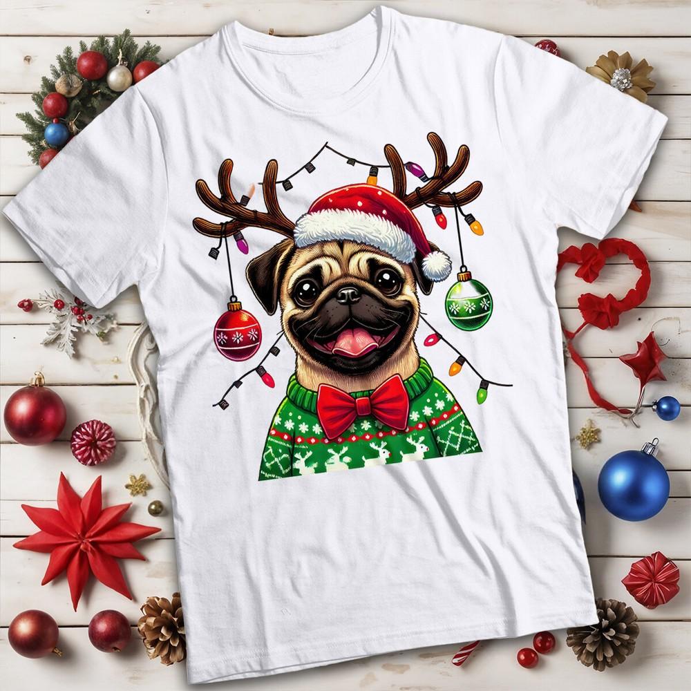 Funny Ugly Unisexs And Unisexs Pug Christmas TShirt Tee Mc