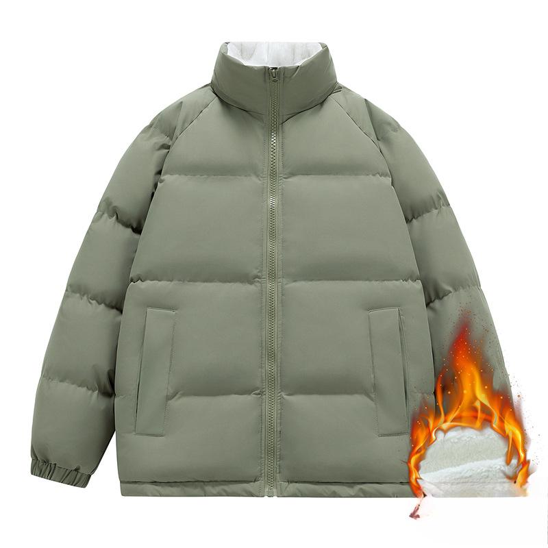 Herbst und Winter Samt Verdickt Gepolsterte Jacke Paar Kälteschutz Kleidung Stehkragen Warme Gepolsterte Kleidung Herren- und Damenjacken