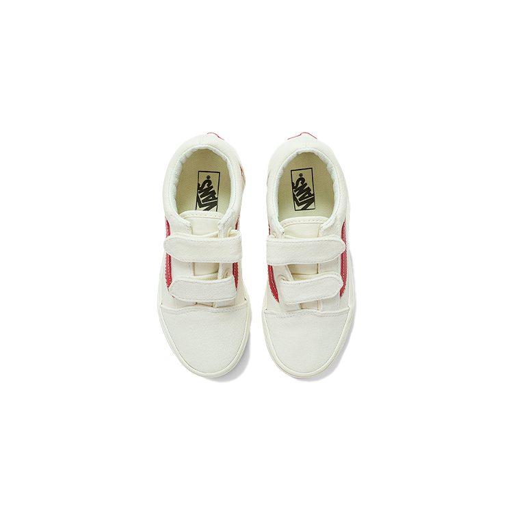 Vans Casual Low top Kids' Skateboarding Shoes White Red Children Aged 3 7 Years Old VN0A4BUVOXS
