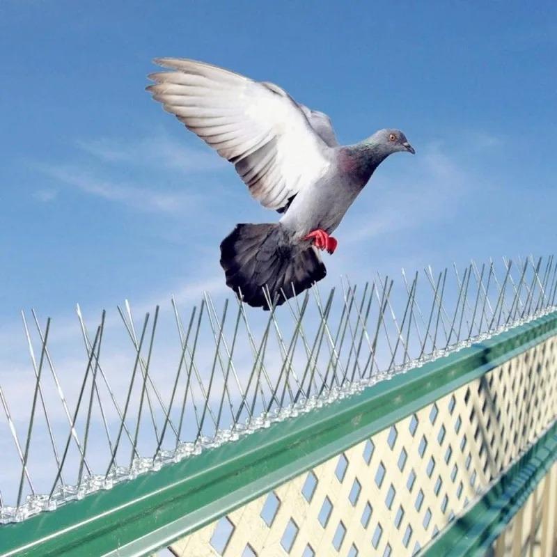 Stainless Steel Bird Repeller Pigeon Spikes Deterrent Wire Spikes Anti Bird Pigeon Squirrel Cat Repellent for Garden Fence Roof