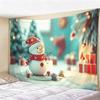 Christmas Tapestry Winter Snow Scene Wall Hanging, Holiday Decor for Bedroom Living Room, Cozy Festive Backdrop for Xmas