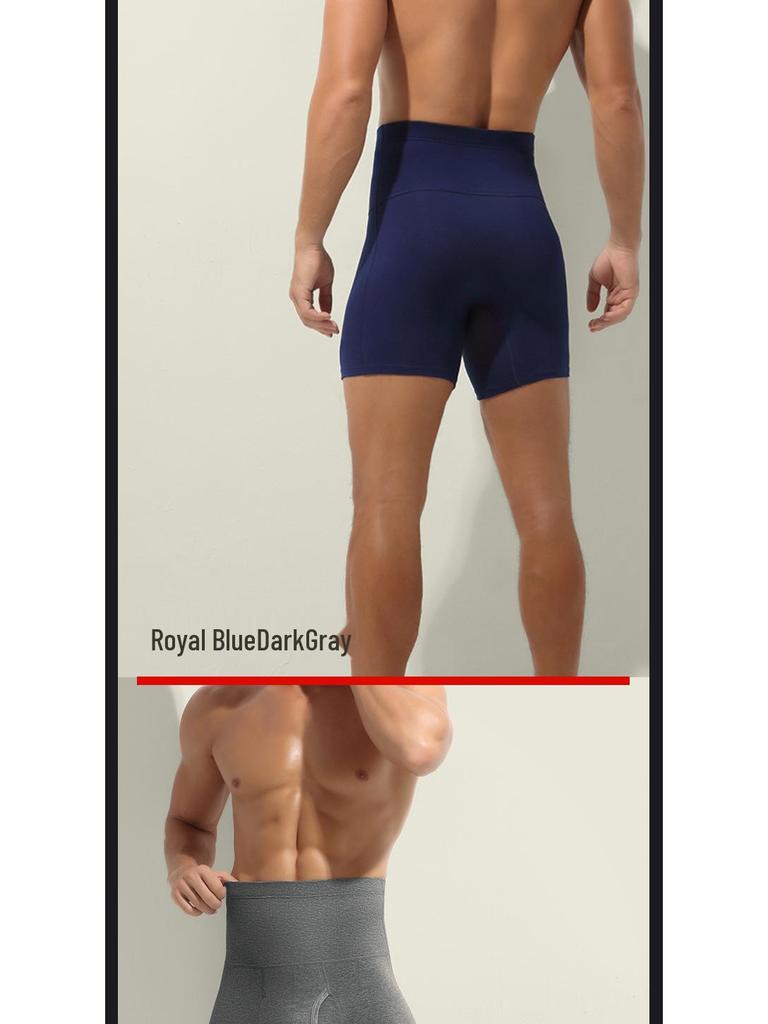 Erkek Yüksek Bel Pamuklu Boxer Külot - Büyük, Sürtünme Önleyici, Büyük Beden, Sıcak, Spor.