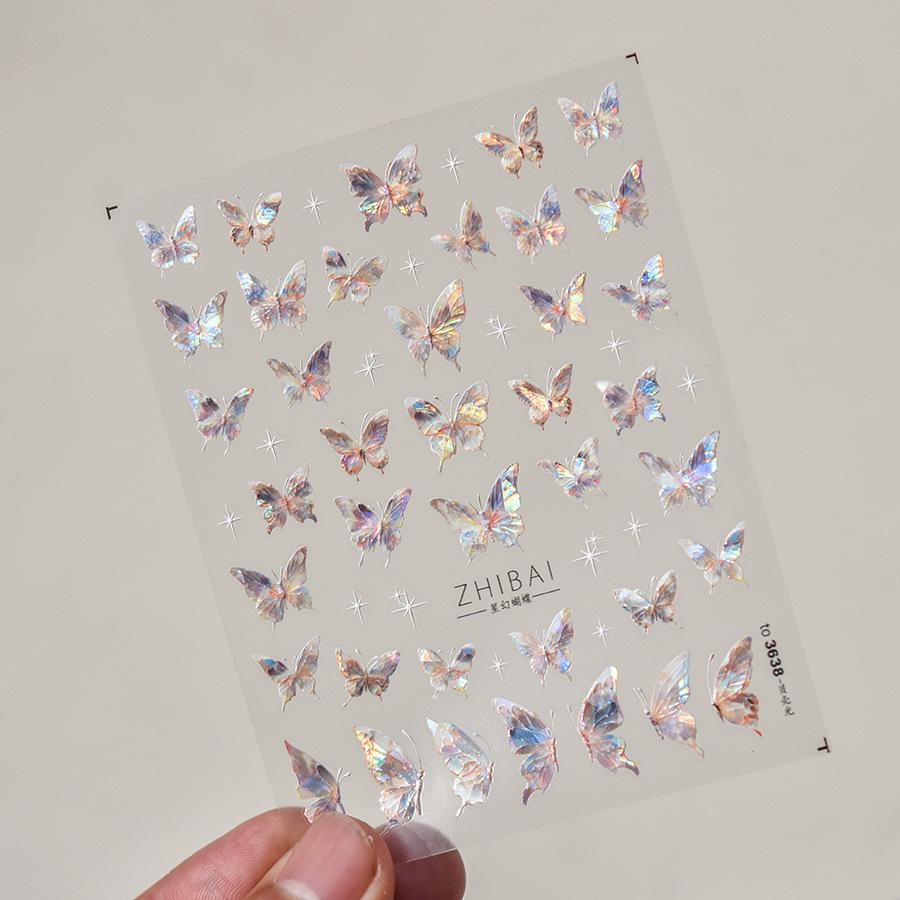 Shell Light Butterfly Nail Art Sticker DIY Making Creative Decorative Stickers