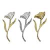 Women Brooch Sparkling Rhinestones Flower Leaf Shape Lapel Pin Suits Coats Bags Scarves Badge Versatile Accessory