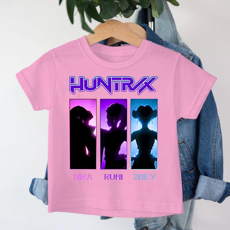New KPop Demon Hunters Saja Boys Cartoon Boys T-shirt Round Neck Print Fashion Casual Top Children's T-shirt Kids Clothing