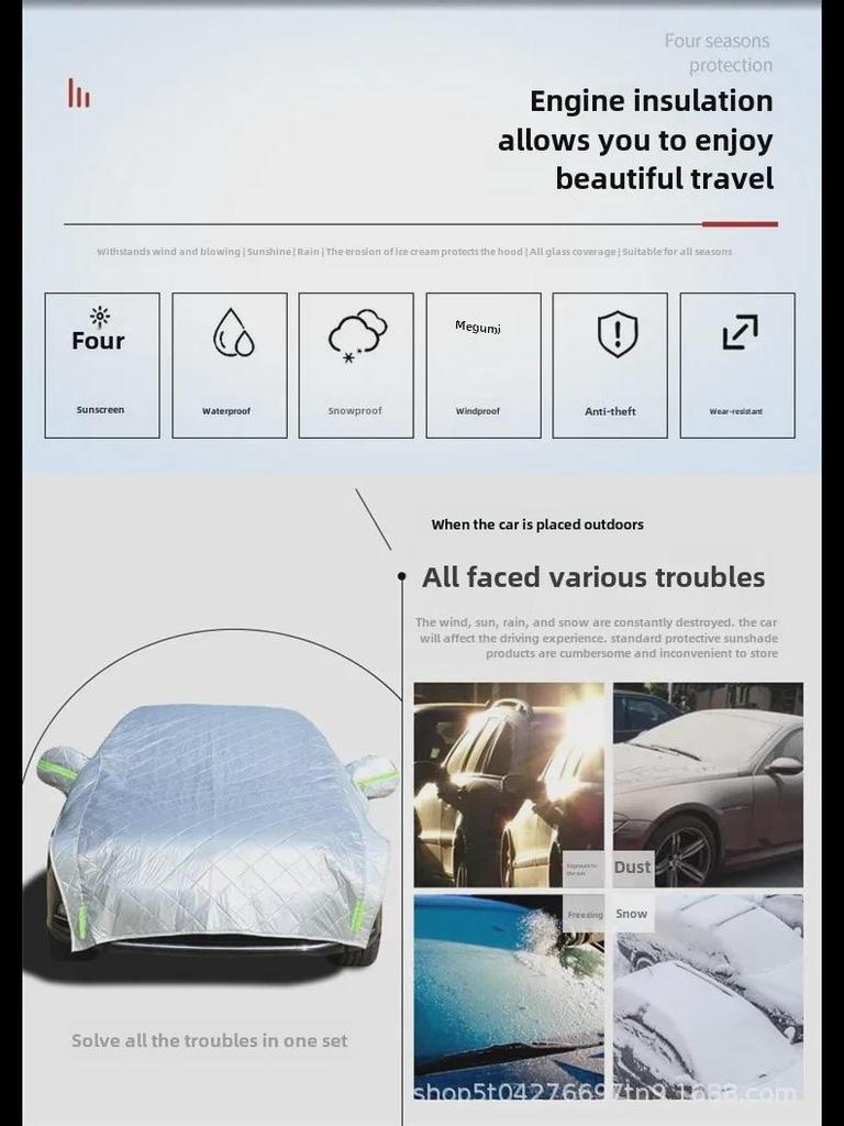Car Half Cover: Glass Antifreeze, Rain & Frost Protection, Sunshade & Heat Insulation, Snow Shield