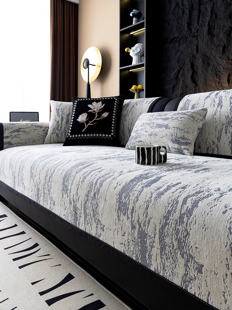 Anti Cat Scratch Sofa Cover for Living Room Chenille All Seasons Universal Couch Slipcover Non-slip Retro Jacquard Couch Cushion