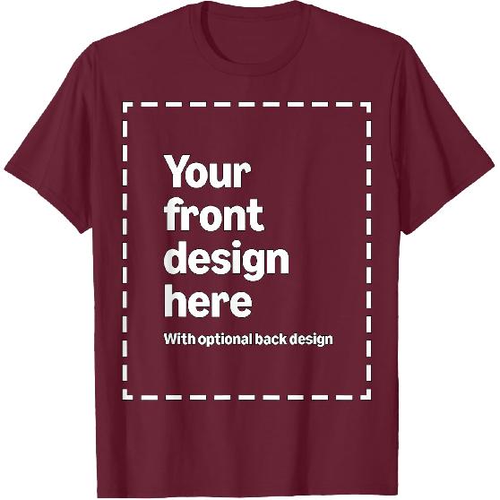 Custom Front & Back Print T-Shirt with Your Image for Men, Women and Kids by Modify by Amazon Merch On Demand