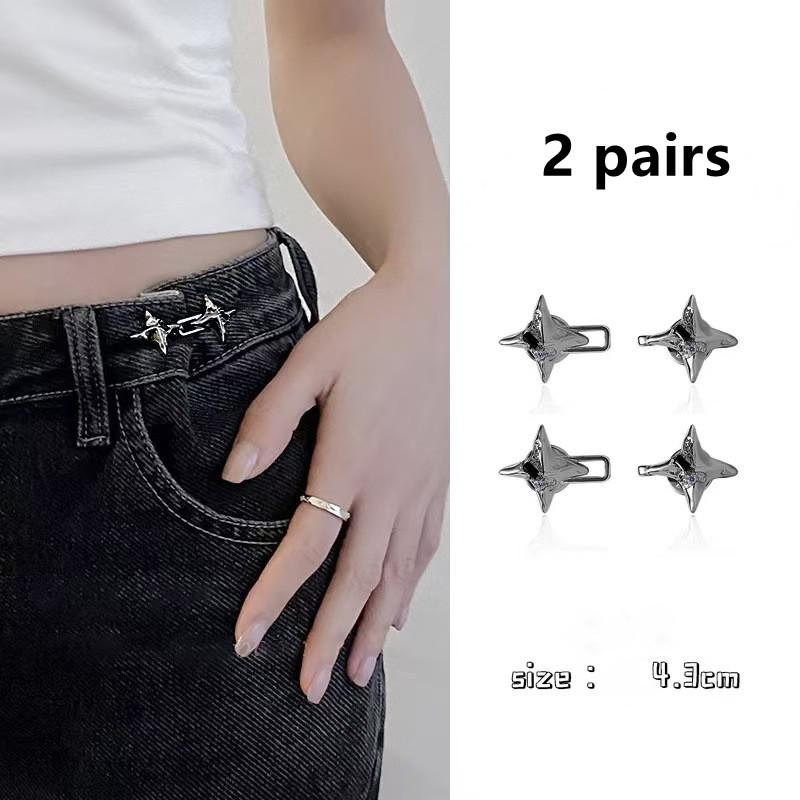 Strumento di stringimento vita a stella a quattro punte di temperamento, Fibbia in vita regolabile, Jeans alla moda, Fibbia in vita fissa