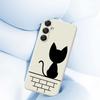 For Samsung Galaxy A16 5G/4G Case Black Cat on the Wall Pattern Printing Straight Edge TPU Phone Back Cover
