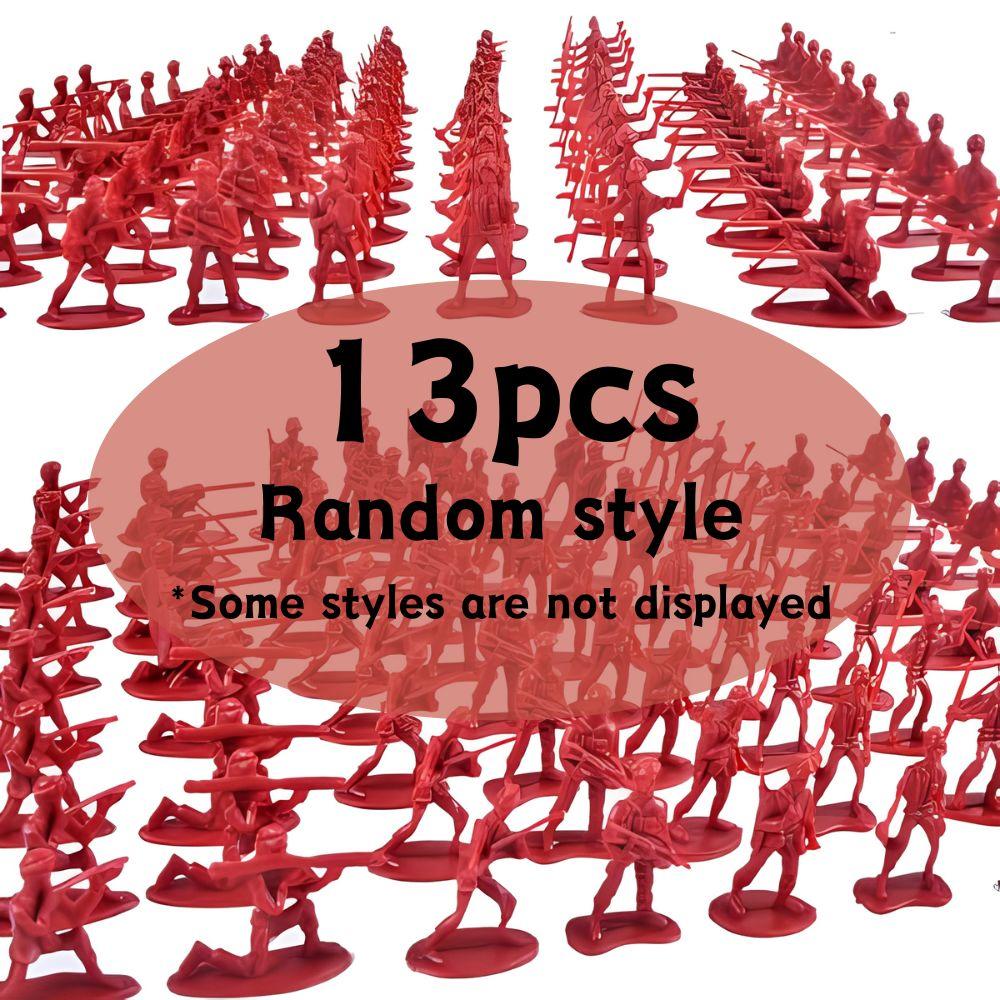 13/48pcs 1.97inch Red/Blue Plastic Soldier Figurine Scene Sand Table Exercise Desktop Room Decoration Collection Gifts YMY