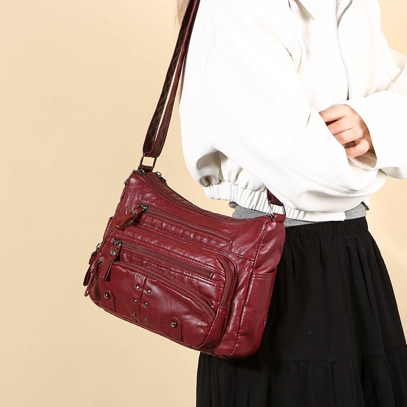 Women's Crossbody Bag Vintage Multi-Layer Shoulder Bag