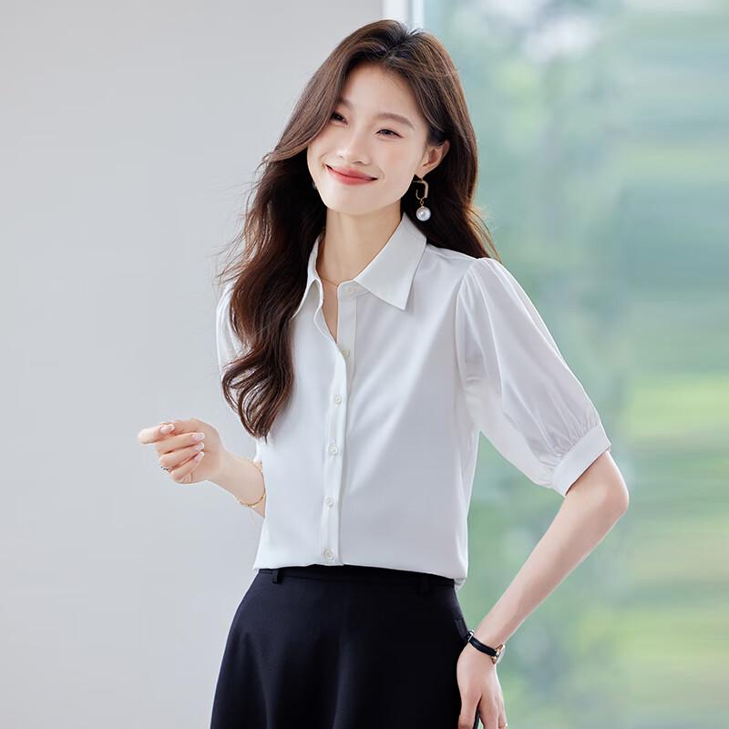 Women's French Style Short Sleeve Chiffon Blouse