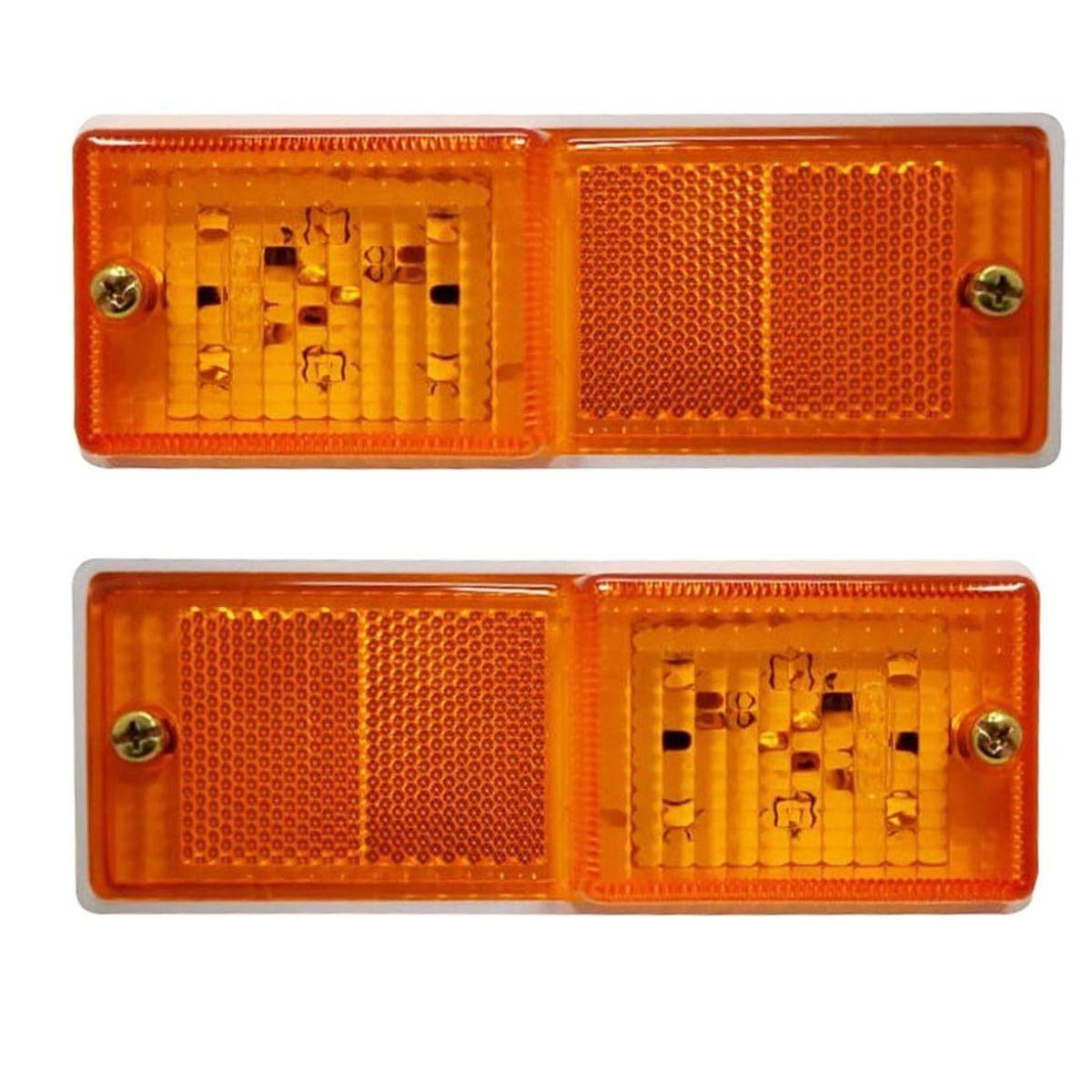 

LED Side Marker Lamp Set with Triangle Warning Frame – 9 LED Reflector Triangle Safety Kit 12V Universal for Trucks, Trailers, Tractors (Set of 2) бурштин