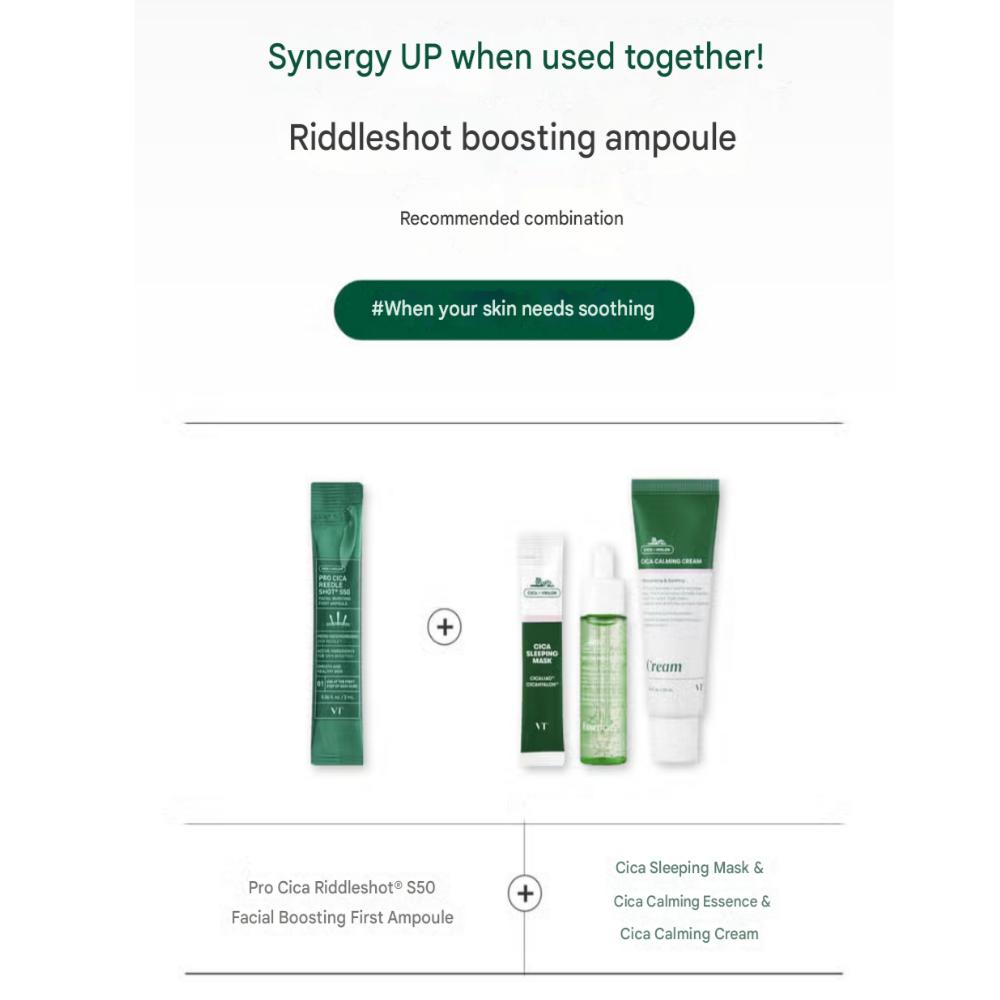 VT Pro Cicacream Rejuvenation Shot S50 - Facial Boosting First Ampule (2ml X 6 Packs)