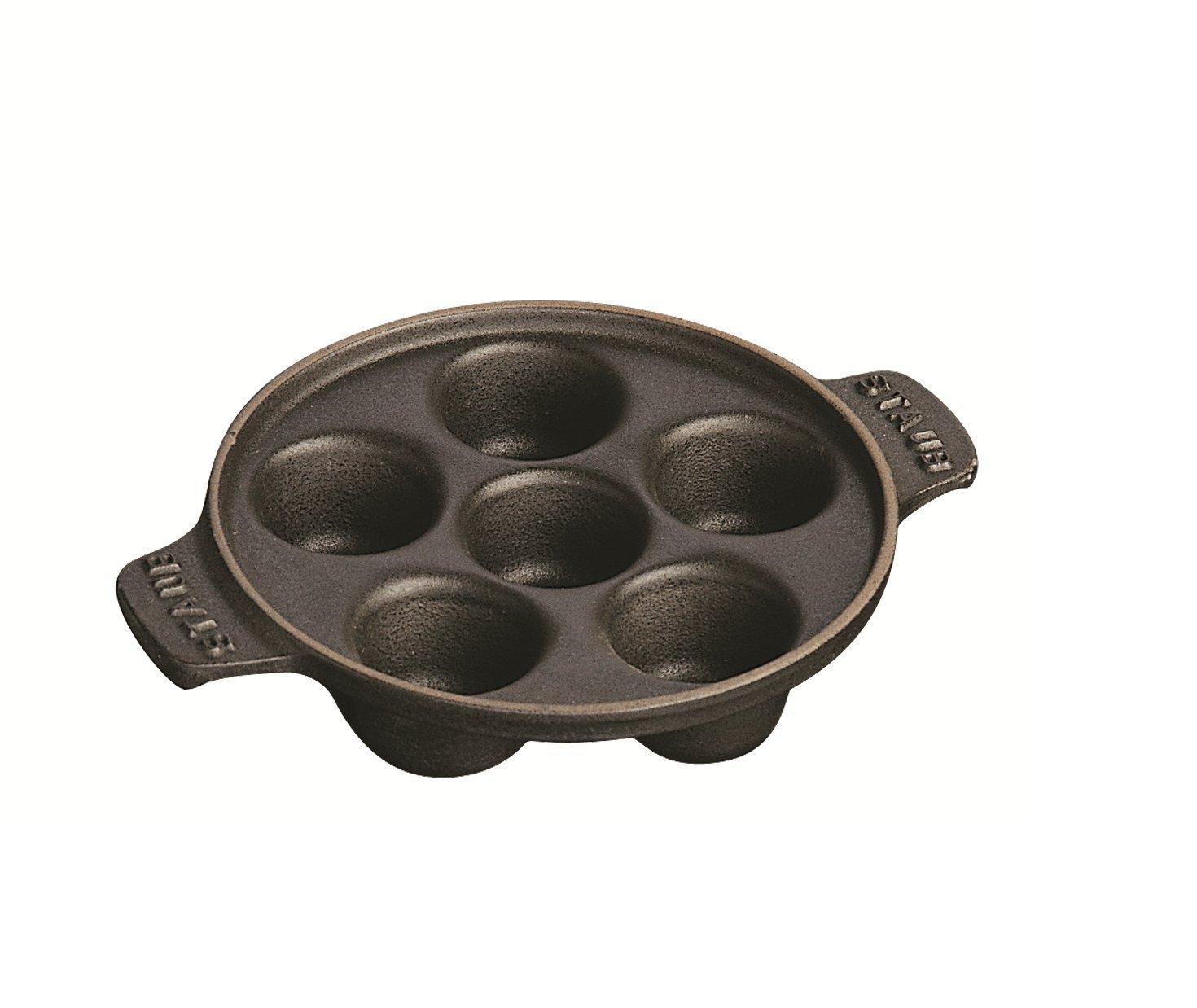 Staub Cast Iron Enamel Japanese Snail Dish with 6 Holes  Escargot Dish  [Official Product] 40509-550 чёрный