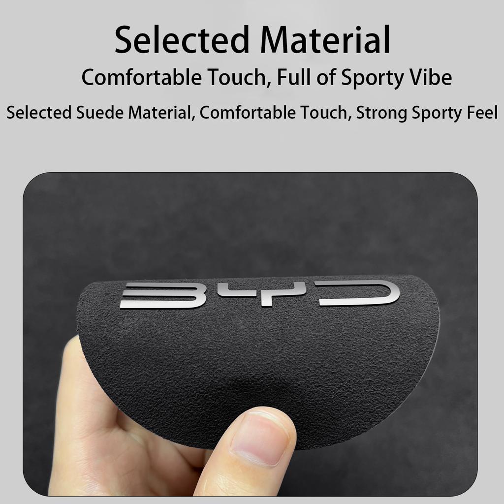 For BYD Series Car Steering Wheel Sticker for Seal 06 Dolphin Seagull Yuan Plus Suede Steering Wheel Anti-Scratch  Accessories