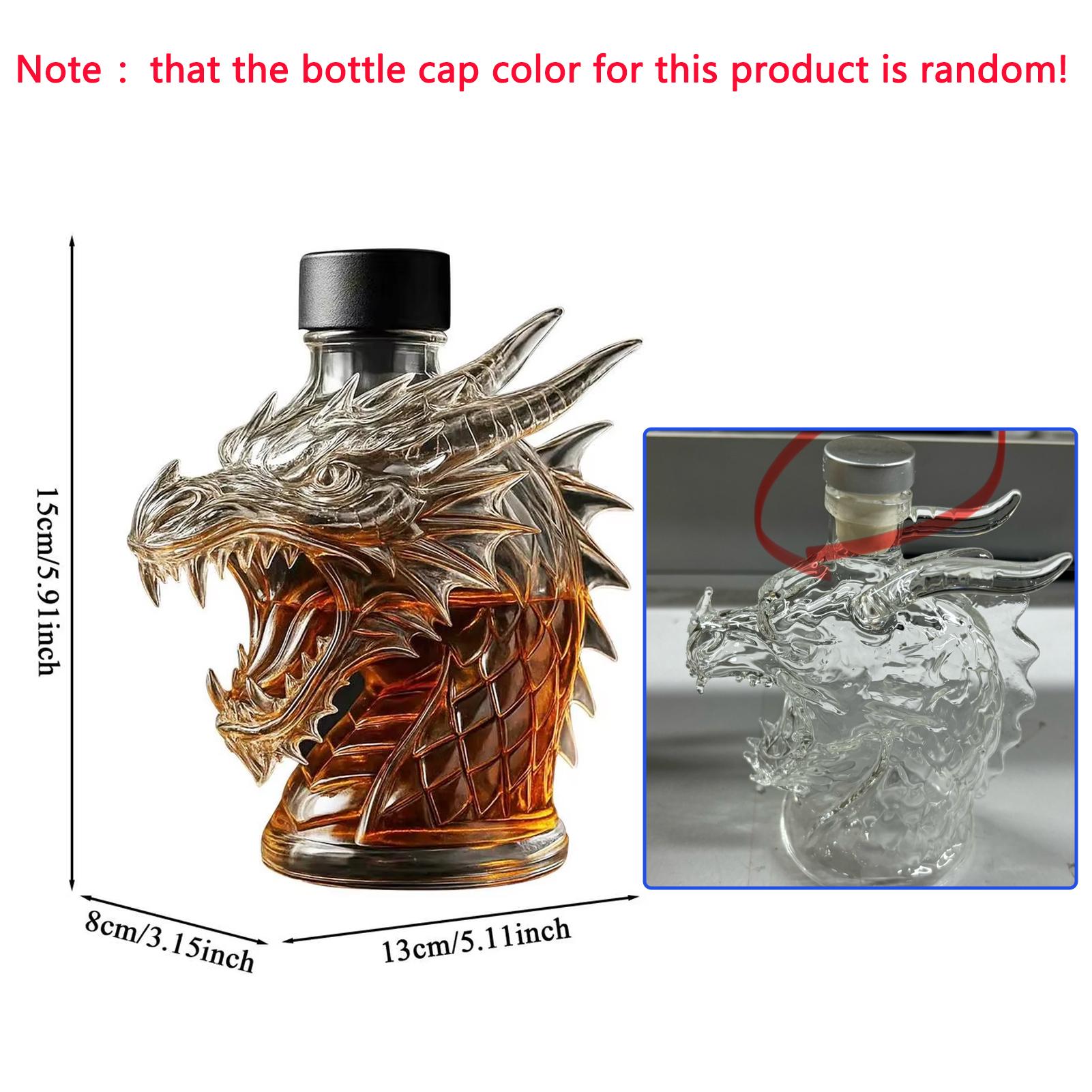 Glass Decanter Whiskey Bottle Transparent Dragon