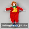 Clown Figurine with Cloth Body Adorable Handmade Lovely