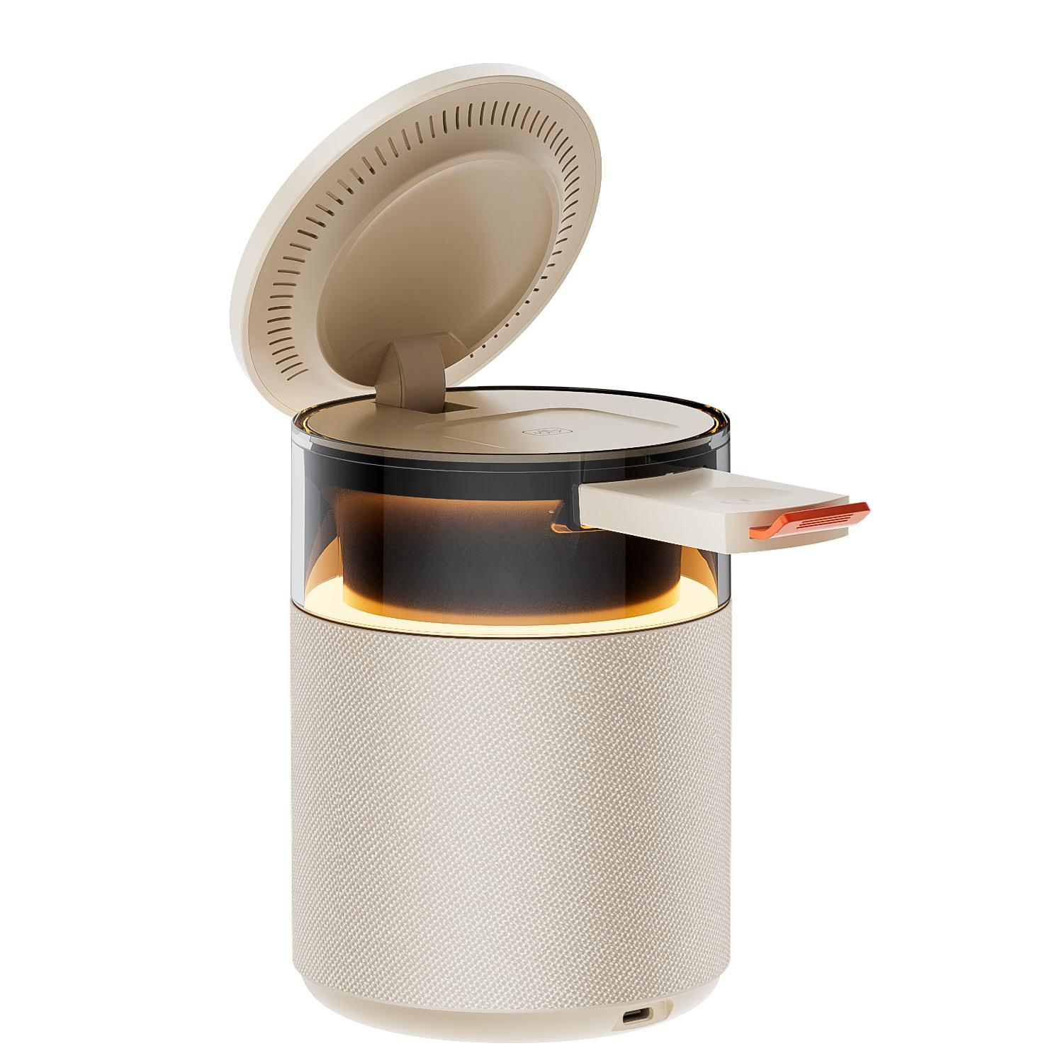 

HT-554 15W Wireless Charging Magnetic Phone Stand for Mobile Phone/Earphone/Apple Watch Bluetooth-Compatible Speaker Beige