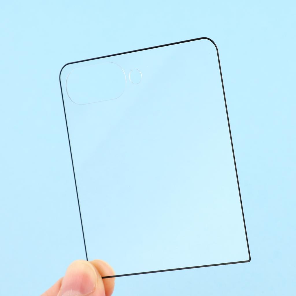 For Samsung Galaxy Z Flip7 5G Rear Small Screen Protector Silk Printing Full Glue Tempered Glass Film