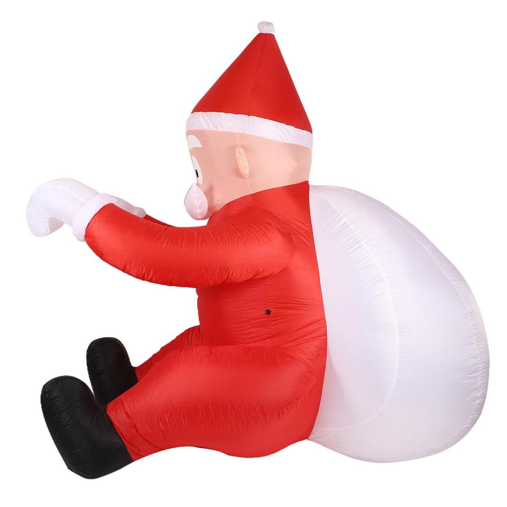 6.56ft Christmas Inflatable Santa Climbing with Gift Bag Outdoor Decoration Yard