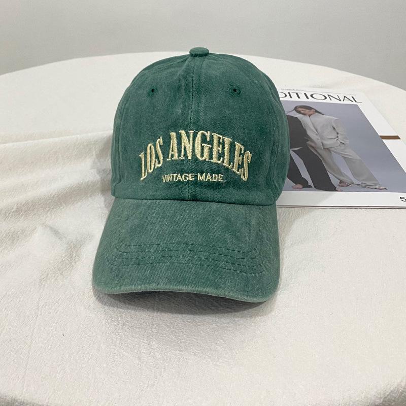 Retro gray baseball hat women's summer washed big head circumference tide autumn and winter showing face small peaked cap