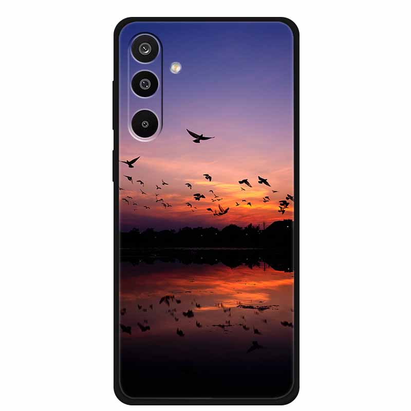 For Samsung Galaxy A36 5G Case Flowers Printed Silicone Phone Cases Cover for Samsung A26 5G TPU Shells A 26 36 Black TPU Coques