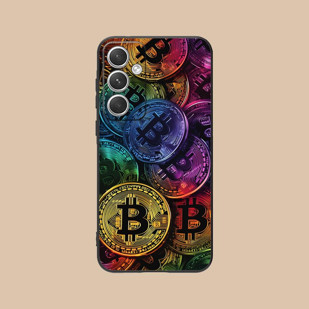 

Bitcion Pattern Phone Case for Samsung Galaxy S26 S25 S24 S23 S22 S21 S20 Note20 Plus FE Ultra Soft TPU Shockproof Cover Galaxy Note20
