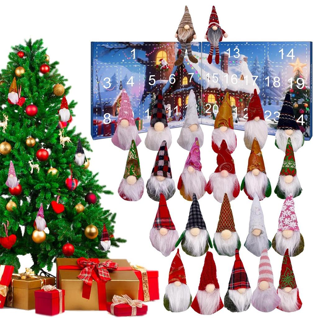 Advent Calendar 2025, 24 Days Doll Decor Collector Christmas Countdown Calendar Surprise Gnomes Decoration For Christmas Holiday Decorations