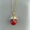 Gold-Plated Titanium Pendant with Cat's Eye Stone, Fox Pixiu, Clover, Butterfly, Peace Buckle