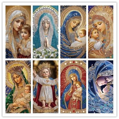 5D Diamond Painting DIY Round Diamond Embroidery Russian Madonna Decorative Painting 30 * 40 Special-shaped Diamond