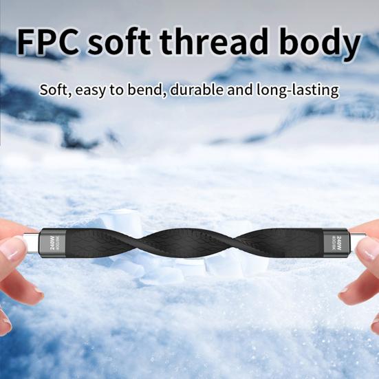 Type C Data Line PD 240W Fast Charging Cable 8K 60Hz Video Support 40Gbps Data Transfer Cable for Laptop Phone Monitor