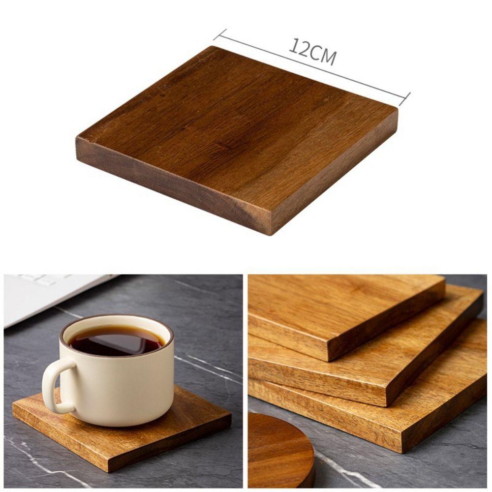 Non-Slip Acacia Wood Cup Coaster Versatile Table Protector Mat Unfinished Wood Coasters Home Decor