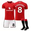 Adolescentes Crianças Adultos Nome Personalizado Kits de Futebol 2026-27 Manchester United Casa #8 B.FERNANDES Conjunto de Camisa de Treino Esportivo com Meias