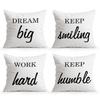 4pcs/set Motivational Quotes Cushions Pillowcase Polyester Cushion Cover Throw Pillow Pillowcover Home Car Sofa Decor