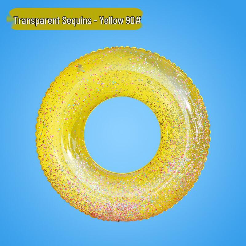 Adult PVC Transparent Sequin Inflatable Swim Ring