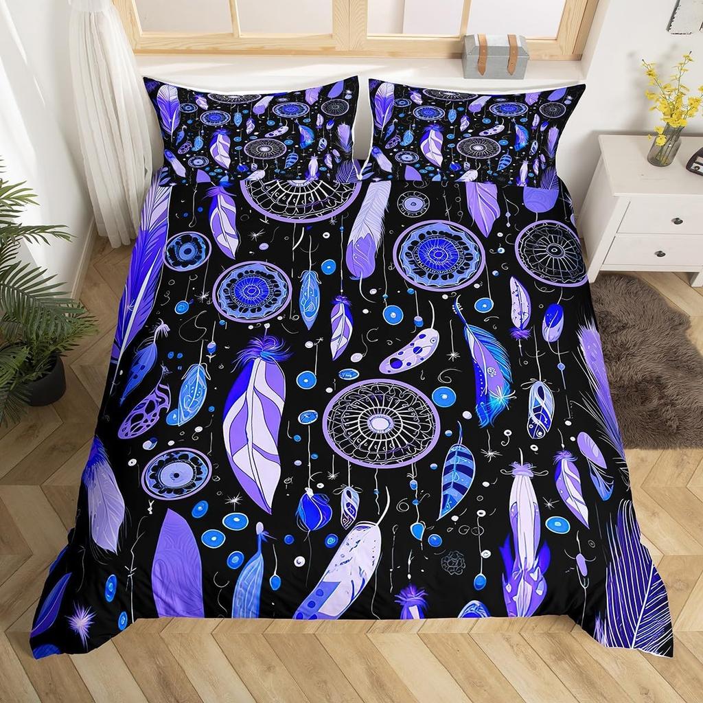 Comforter Dream Catcher Comforter For Girls Women Boho Feather Single Queen Exotic Bohemian Mandala Floral Bedding Set