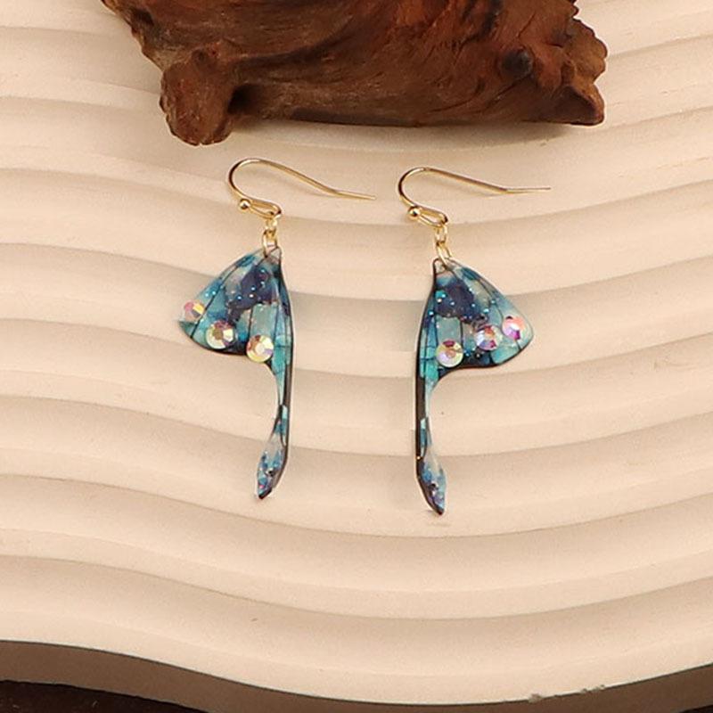 Взрывные серьги-гвоздики с имитацией крыльев бабочки из смолы, с постепенным изменением цвета, в форме цикады с бриллиантовыми крыльями серьги серьги