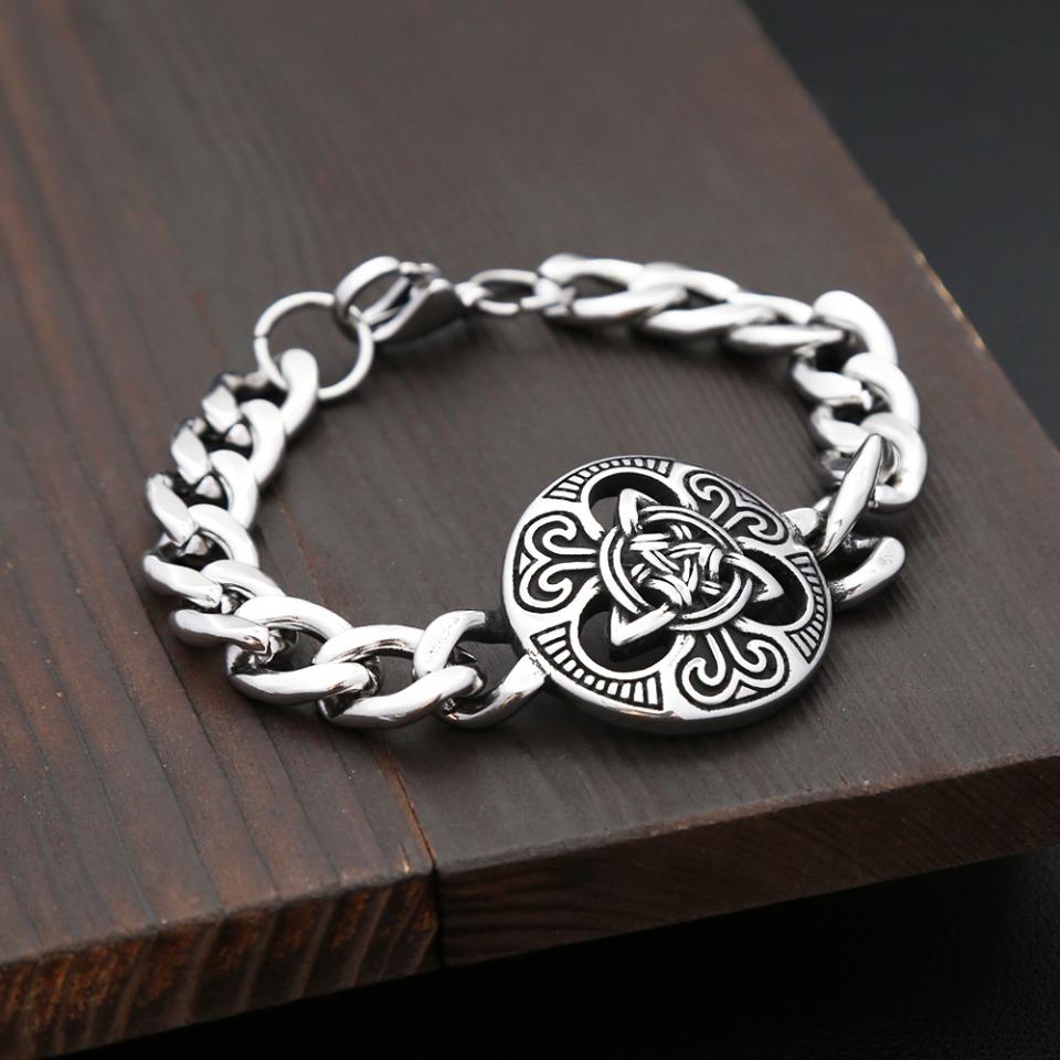 Vintage Witch Knot Chain Bracelet 316L Stainless Steel Nordic Vikings Celtic Knot Bracelets For Men Women Amulet Jewelry