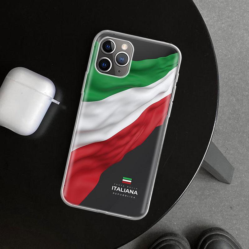 Italy Flag Phone Case Cover for iPhone 11 12 13 Mini 14 15 Plus 16 Pro Max 17 Air 7 8 + SE Art Customized Fundas 11 12 13 Mini 1