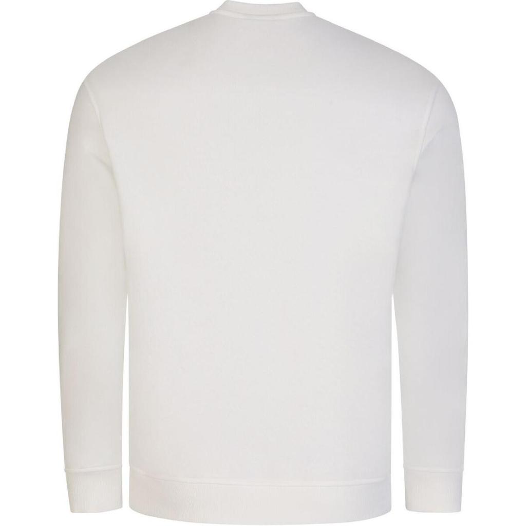 Emporio Armani Solid Color Long Sleeve Ribbed Sweatshirt Men tops White 3R1MDA-1JRIZ-0101