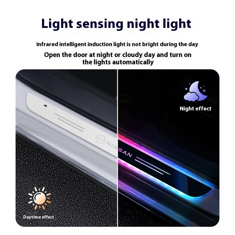 Car Wireless LED Threshold Light For Nissan Qashqai Juke X-Trail Patrol Note Leaf Altima Maxima Micra Murano Rogue Sentra Teana