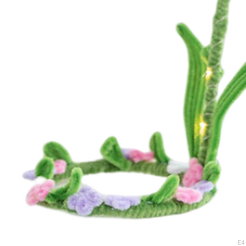 DIY Flower Bedside Lamp, Ornaments, Decoration Art Project, Flannel Table Holiday