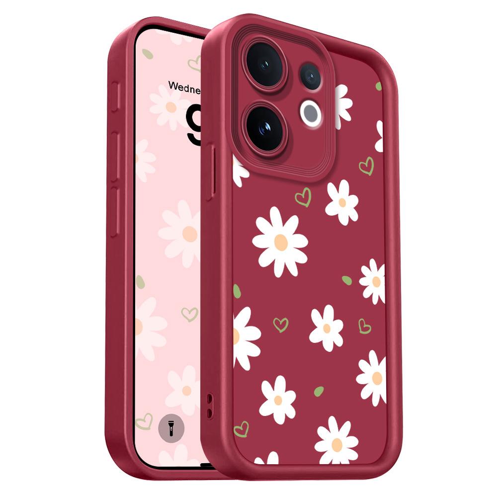 

Floating Daisies Phone Case For VIVO V60 V50 V40 Lite V30 V29 V29E V27 V27E V25 V25E V23 V23E Pro 4G 5G Staircase Soft Cover Vivo V23 Pro 5G винний