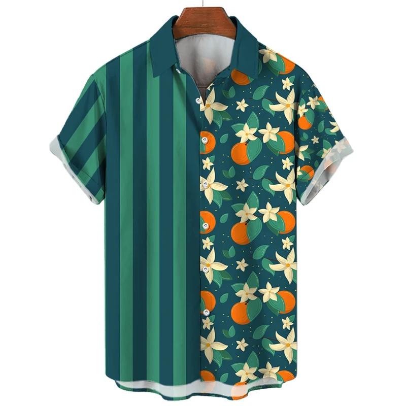 Fruit Banana Cherries 3D Printed Graphic Shirts For Men Clothes Fashion Hawaiian Lapel Blouse Casual Streetwear Top