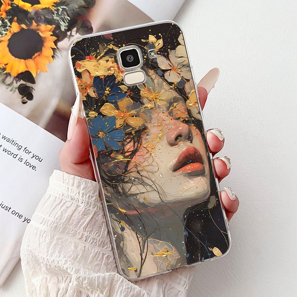 Clear For Samsung J6 2018 Case SM-J600F Cute Fashion Funny Painted Back Cover For Samsung Galaxy J6 2018 Phone Case J600G J600FN