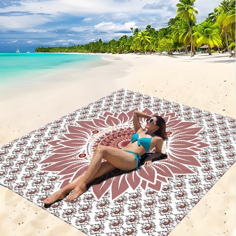 1pc Beach Blanket Waterproof Sandproof Oversized Large Beach Mat Quick Drying&Compact&Lightweight Picnic Mat Vacation Essentials