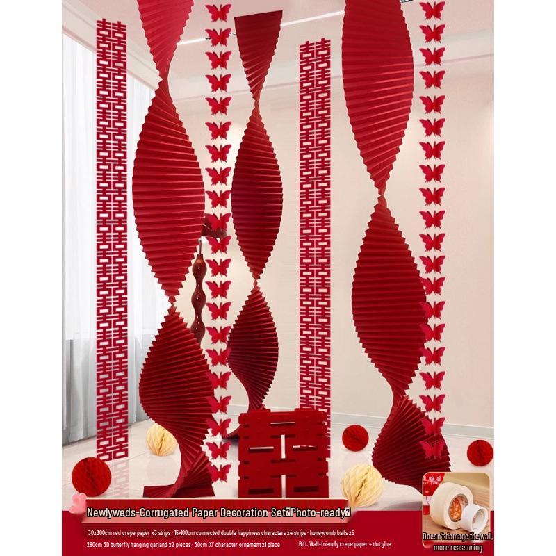 Woman's Bedroom & Living Room Wedding Decoration Set with Tinsel & Morning Robe Background