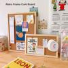 Advertising Display Cork Board, Retro Frame Style, Single-sided Photo Wall, Office & School Display Supplies
